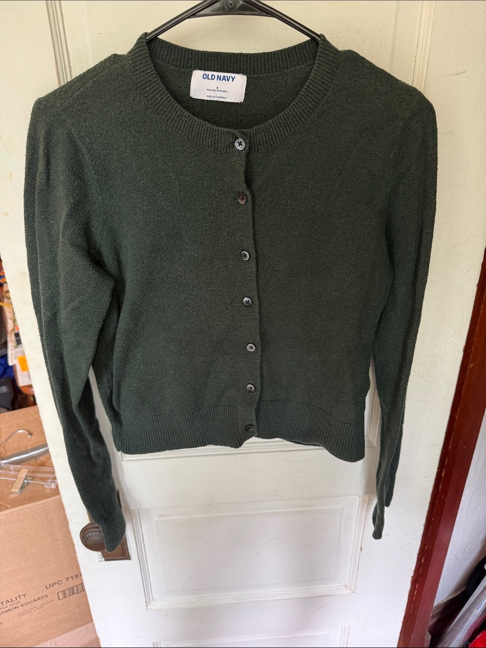 Old Navy Women's Dark Forest Green Button Cardigan